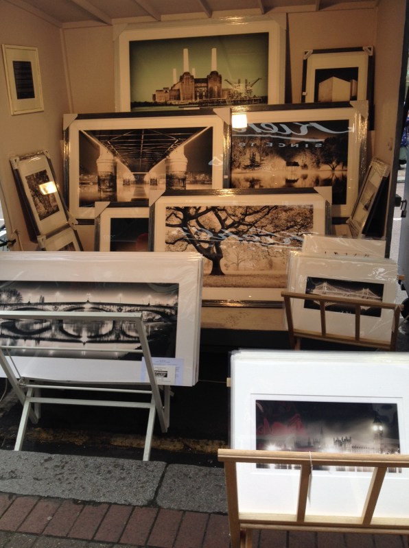 Pictures for sale on their Saturday street market