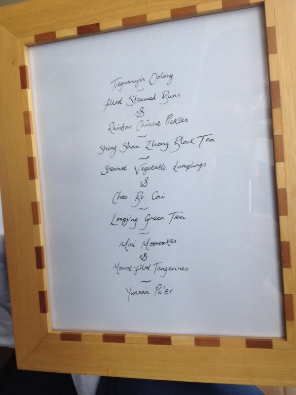 The menu for the day